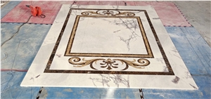 milas lilac floor rosettes waterjet medallion marble carpet 