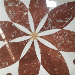 round marble rosette waterjet medallion thassos carpet floor