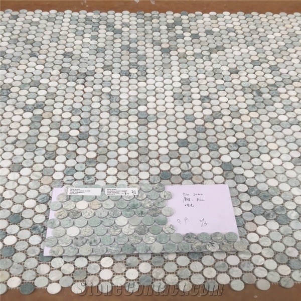 China Ming green marble mosaic tile for bathroom wall tile