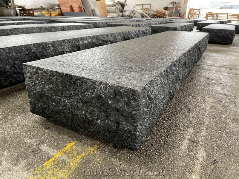 Black Angola Granite Stone Steps Stair Treads