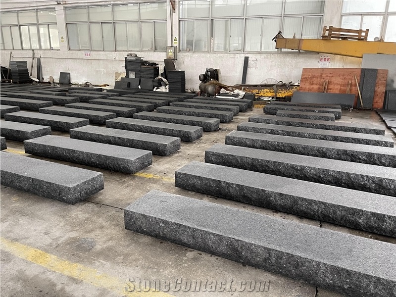 Black Angola Granite Stone Steps Stair Treads