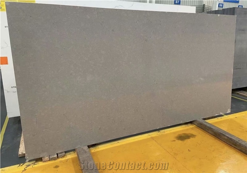 Artificial Engineered Ash Grey marble Quartz Stone Slabs