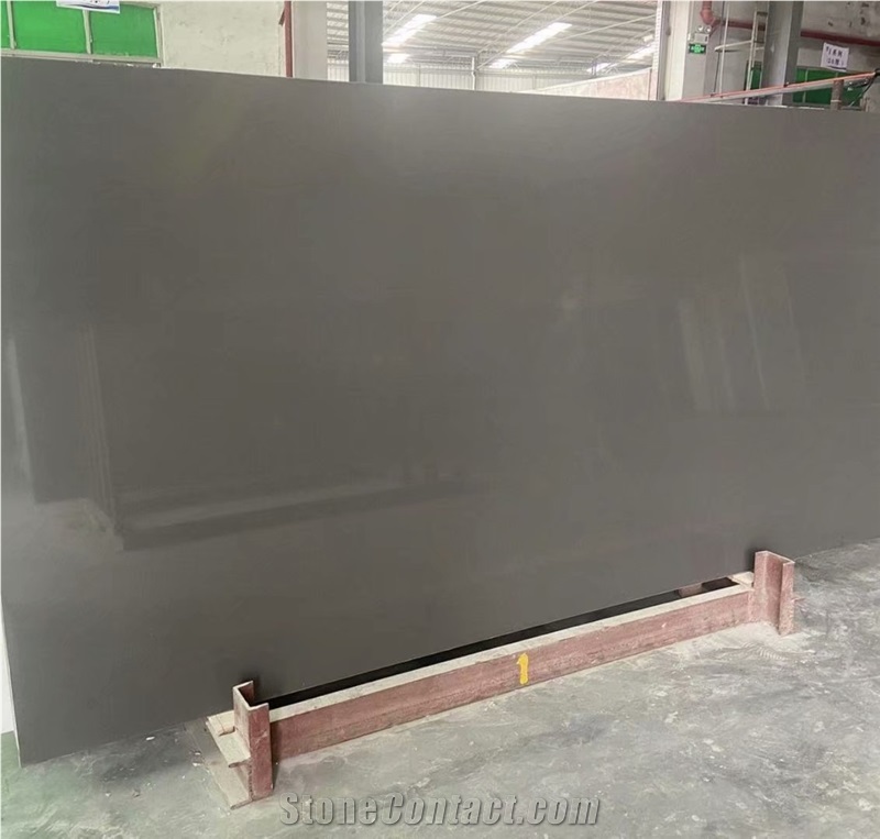 Artificial Engineered Ash Grey marble Quartz Stone Slabs