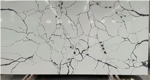 Artificial Engineered Stone Calacatta Quartz Stone Slab Tile