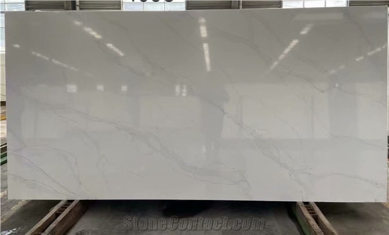 Bianco Carrara Solid Surface White Marble Quartz Slabs Tiles