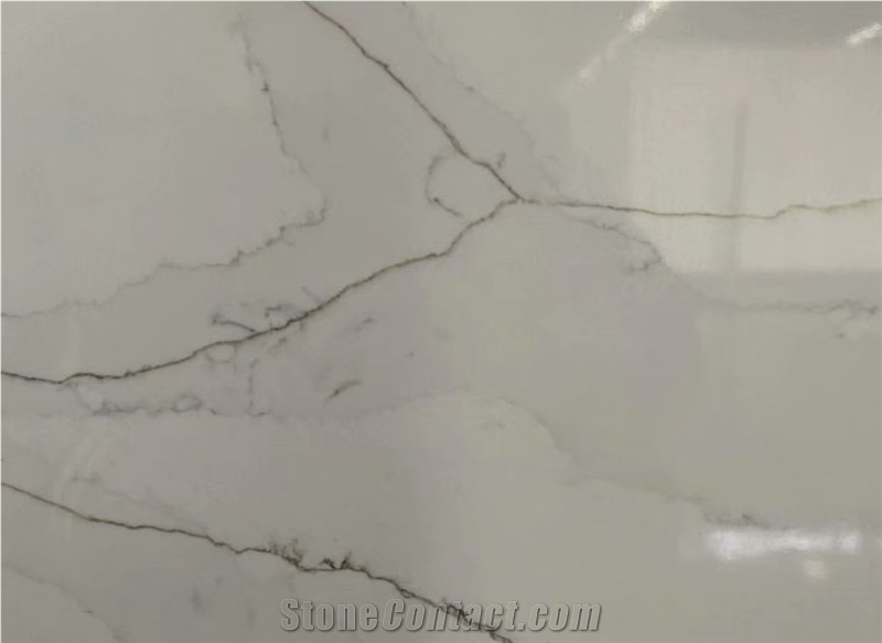 Bianco Carrara Solid Surface White Marble Quartz Slabs Tiles