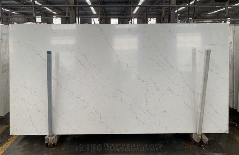 Caesarstone Artificial Carrara White Quartz Stone Slab Tiles