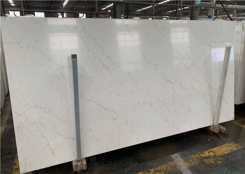 Caesarstone Artificial Carrara White Quartz Stone Slab Tiles