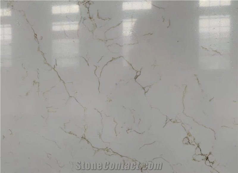 Caesarstone Artificial Carrara White Quartz Stone Slab Tiles