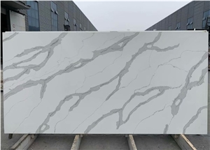 Engineered Artificial Quartz Surface White Calacatta Slabs