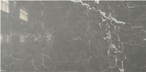 Engineered Artificial Thunder Grey marble Quartz Slabs Tiles
