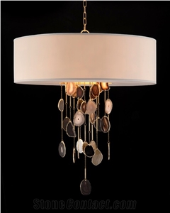 Agate Semiprecious Stone Multicolor Design Ceiling Lamp