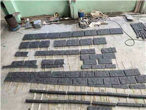 Angola Black Granite Natural Split Surface Prefab Wall Tiles