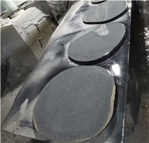 China black Bluestone with Veins Basalt Round Paver Tiles