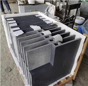 China Honed Black Basalt Hainan Black Basalt Lava Stone tile