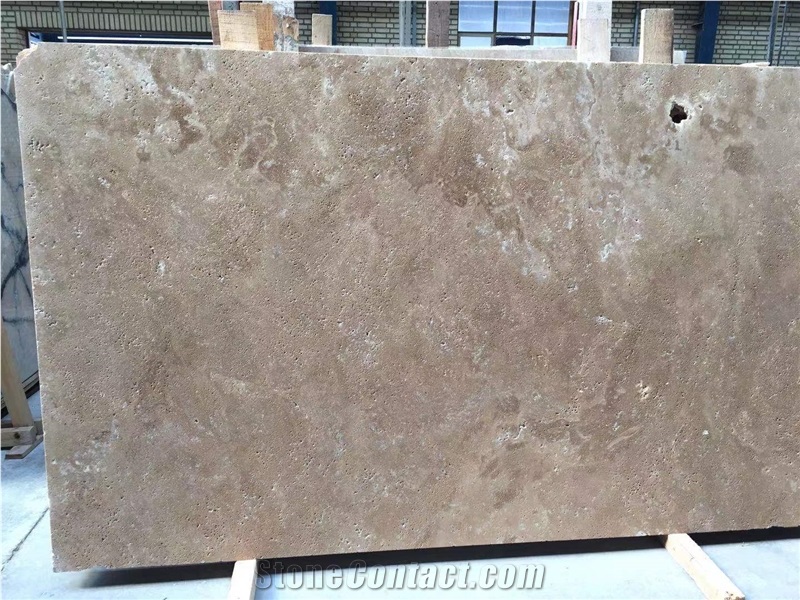  Coffee Brown Travertine Construction Project Wall Cladding