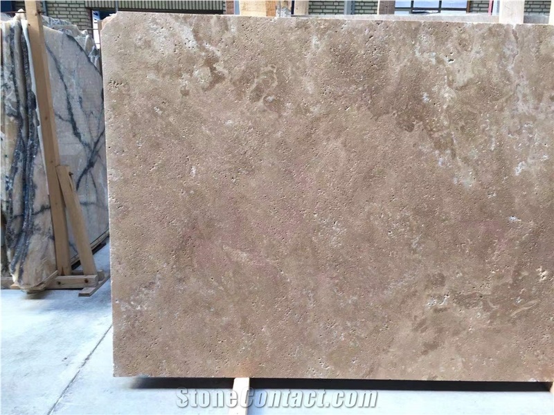  Coffee Brown Travertine Construction Project Wall Cladding