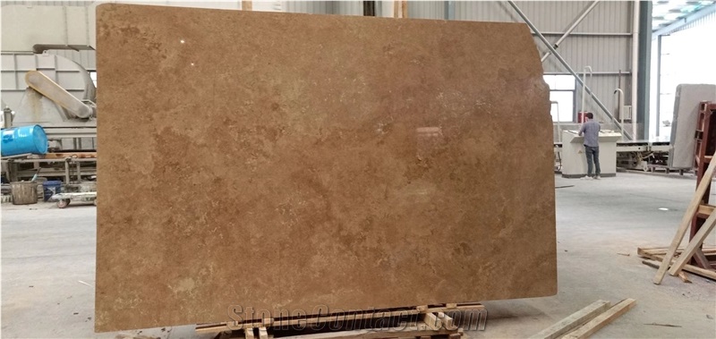  Coffee Brown Travertine Construction Project Wall Cladding