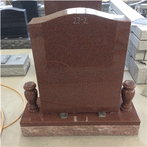Indian Red Granite Serp Top Single Upright Headstones Indian Red Granite Serp Top Single Upright Headstones