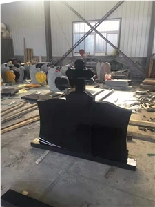China Black Granite Headstone with Angel Heart