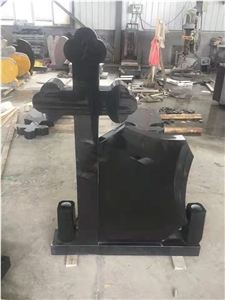 China Black Granite Headstone with Angel Heart