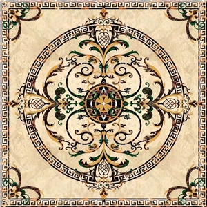 marble square  medallion ,waterjet flower for floor