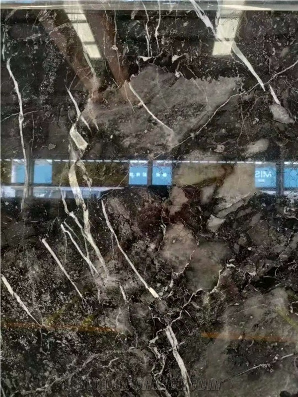 Customized Marble Slab Starry Grey polished  For Decoration