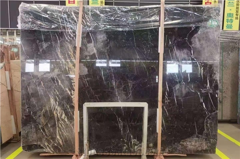 Customized Marble Slab Starry Grey polished  For Decoration