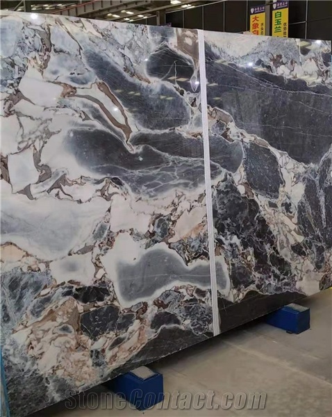 Galaxy Blue Marble polished slabs for kitchen batchroom tile