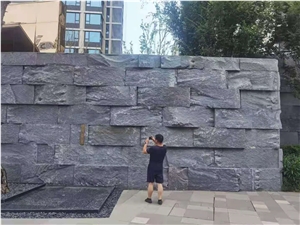 China G654 Black Granite Split Wall Cladding Slabs