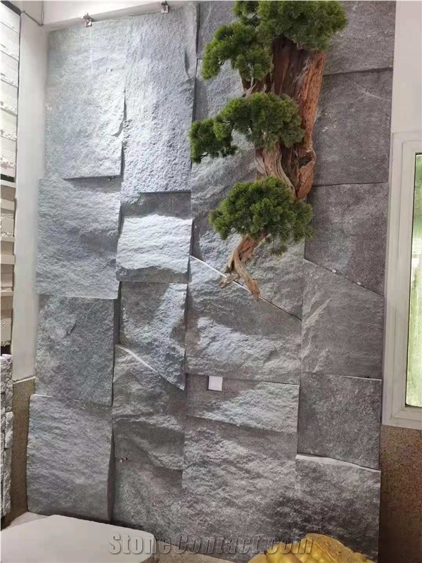 China G654 Black Granite Split Wall Cladding Slabs