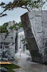 China G654 Black Granite Split Wall Cladding Slabs