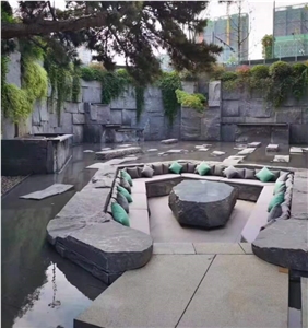 China G654 Black Granite Split Wall Cladding Slabs