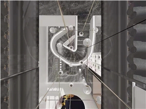 Chinese Gucci Grey Marble Polished Custom Countertops