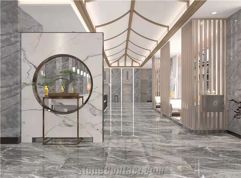Chinese Gucci Grey Marble Polished Custom Countertops