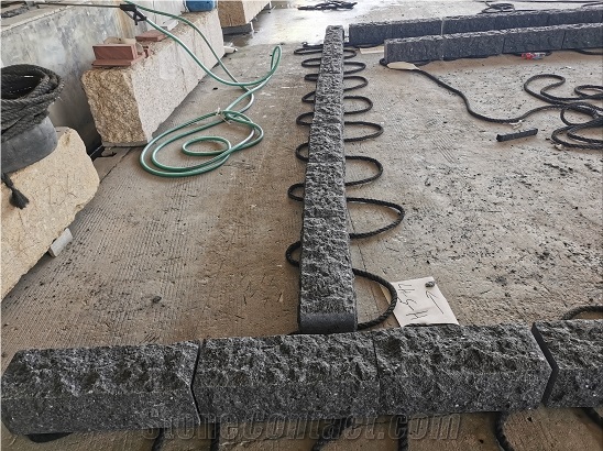 Chinese New G654 Black Granite Split Landscapin Kerbstone