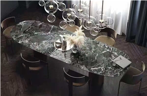 Italy Prada Green Marble Polished Custom Countertops