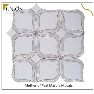 China Statuary White And Pearl Shell Mixed Marble Tiles China Statuary White And Pearl Shell Mixed Marble Tiles