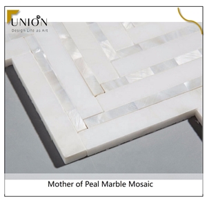 Marble Mother Of Pearl Mosaic Design Carrara Marble Tiles