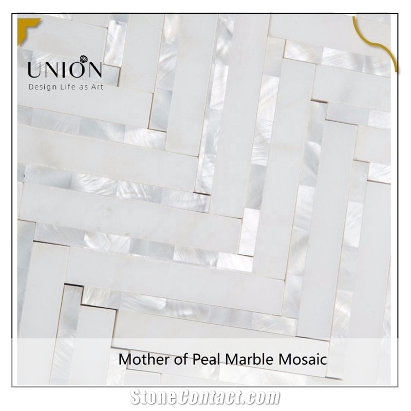Marble Mother Of Pearl Mosaic Design Carrara Marble Tiles