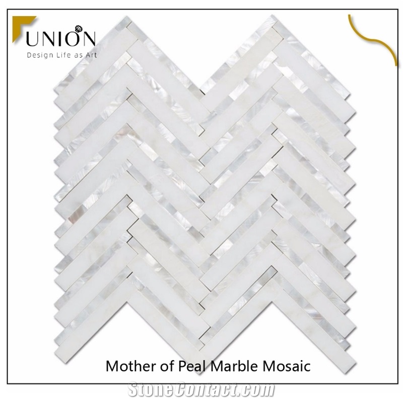 Marble Mother Of Pearl Mosaic Design Carrara Marble Tiles