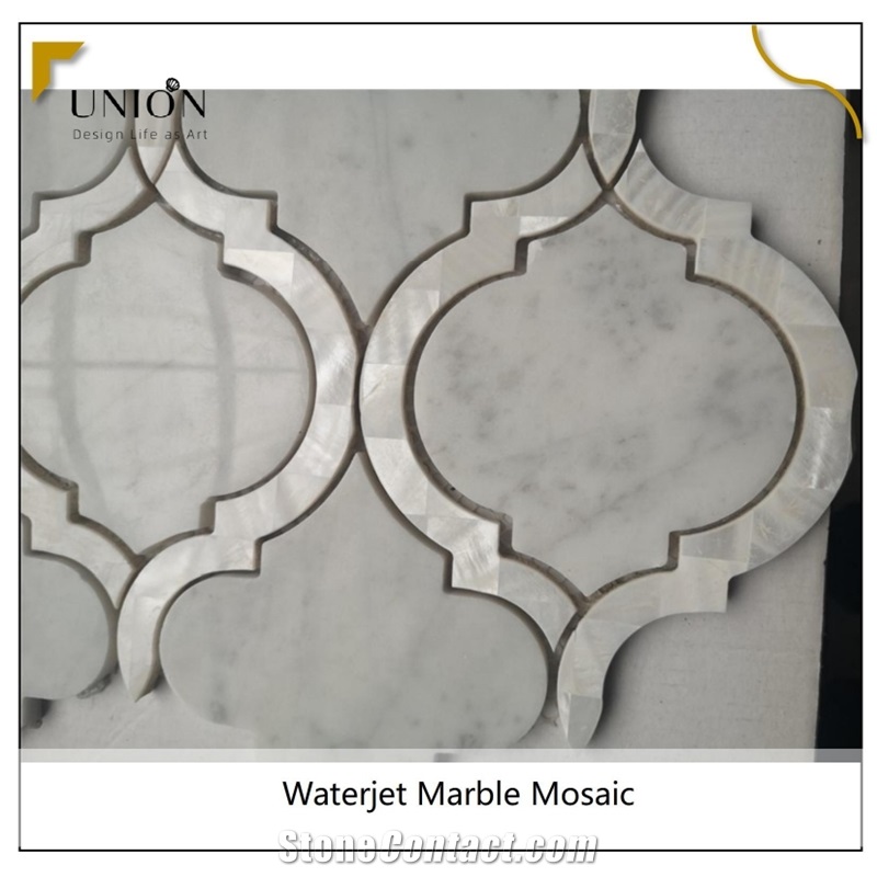 Shell Mosaic Mother Of Pearl Mix Marble Arabesque Lantern 