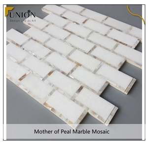 Subway Shell Mosaic Mother of Pearl Mix White Marble Tiles
