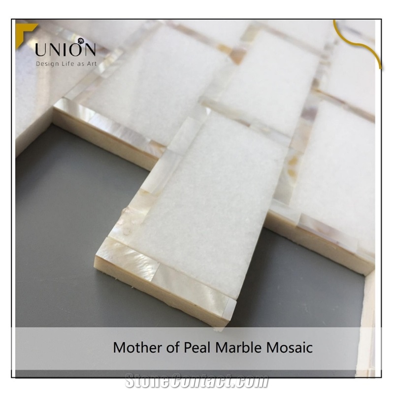 Subway Shell Mosaic Mother of Pearl Mix White Marble Tiles