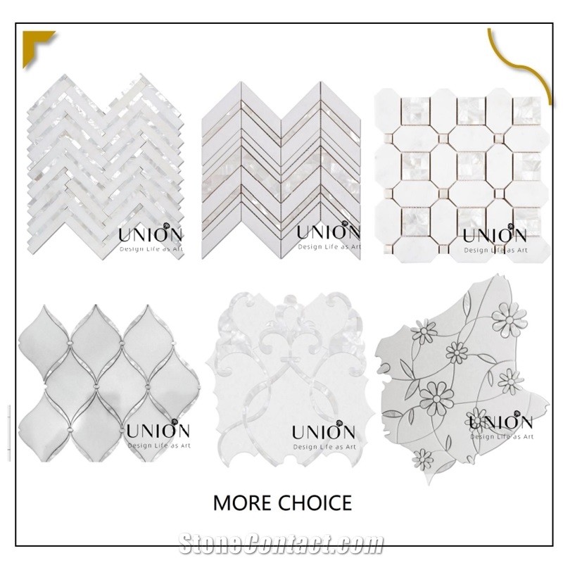 Subway Shell Mosaic Mother of Pearl Mix White Marble Tiles