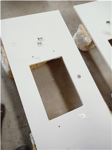Pure White Quartz/Countertop/Vantiy Top
