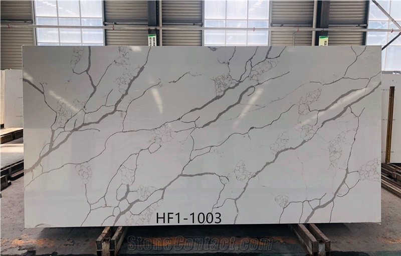 man-made quartz white stone calacatta marble slabs