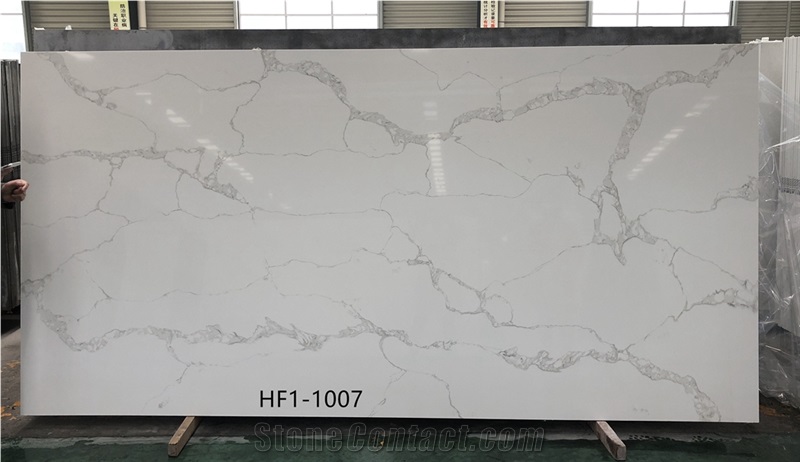 man-made quartz white stone calacatta marble slabs