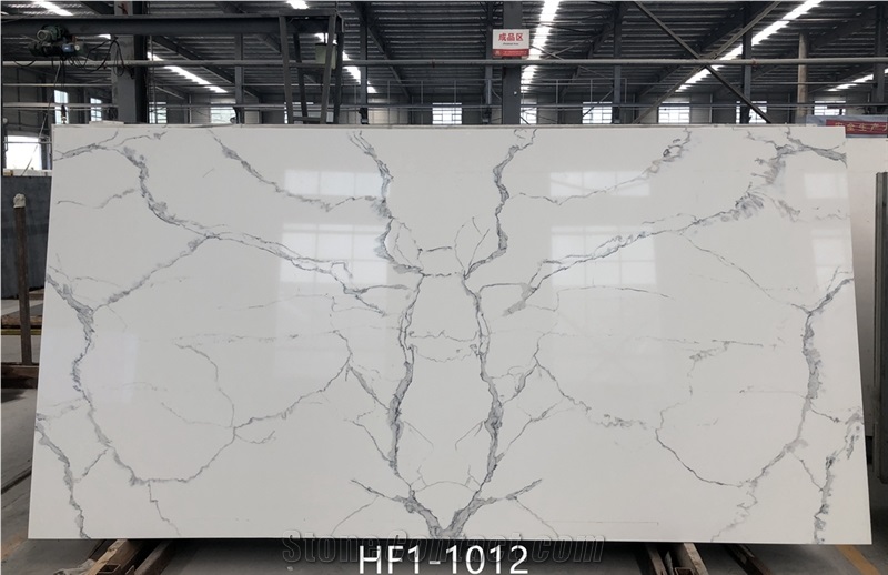 white marble look quartz slabs