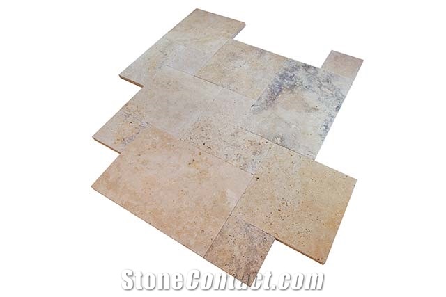 Country Classic Travertine Patio Pattern Set Pavers